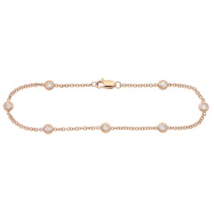 Contemporary Diamond Chain Bracelet In Rose Gold