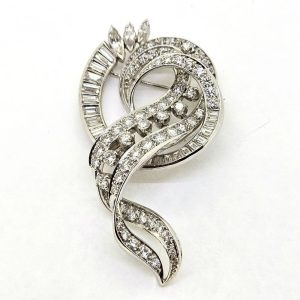 Vintage 5ct Diamond Spray Pendant Brooch