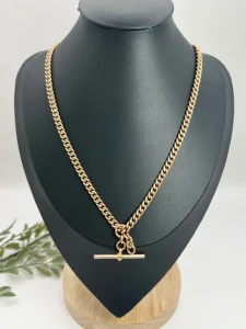 Antique Curb Link Albert Chain In 9 Carat Rose Gold