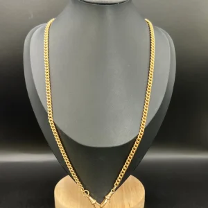 Antique Albert chain necklace in rose gold.