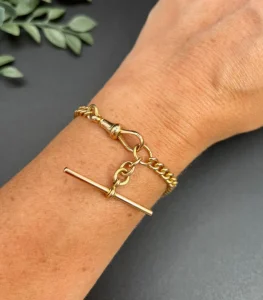 Victorian 15 Carat Rose Gold Curb Link Albert Bracelet