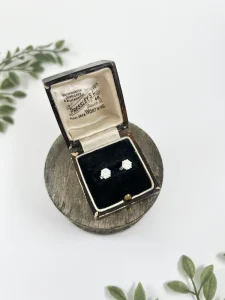 Modern Diamond Stud Earrings In 18 Carat White Gold