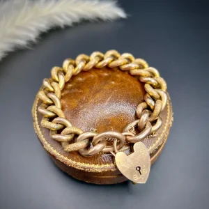 Antique rose gold night-and-day curb bracelet,