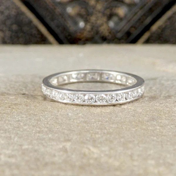 Diamond eternity ring in platinum.