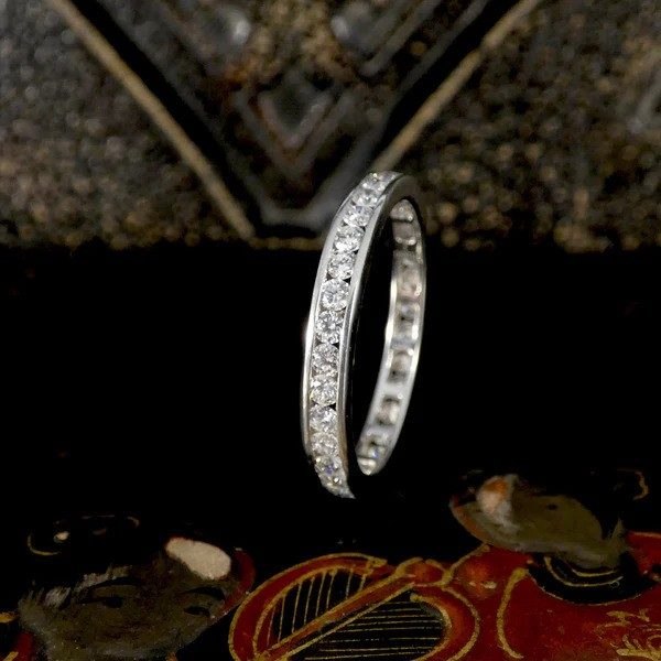 Diamond eternity ring in platinum.