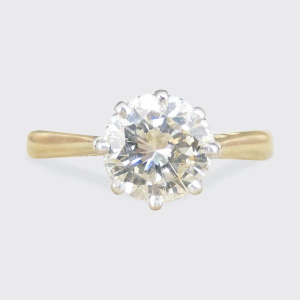 Classic 1.16 Carat Diamond Solitaire Engagement Ring In 18 Carat Yellow And White Gold