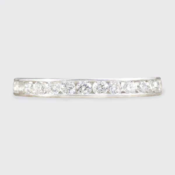 Diamond eternity ring in platinum.